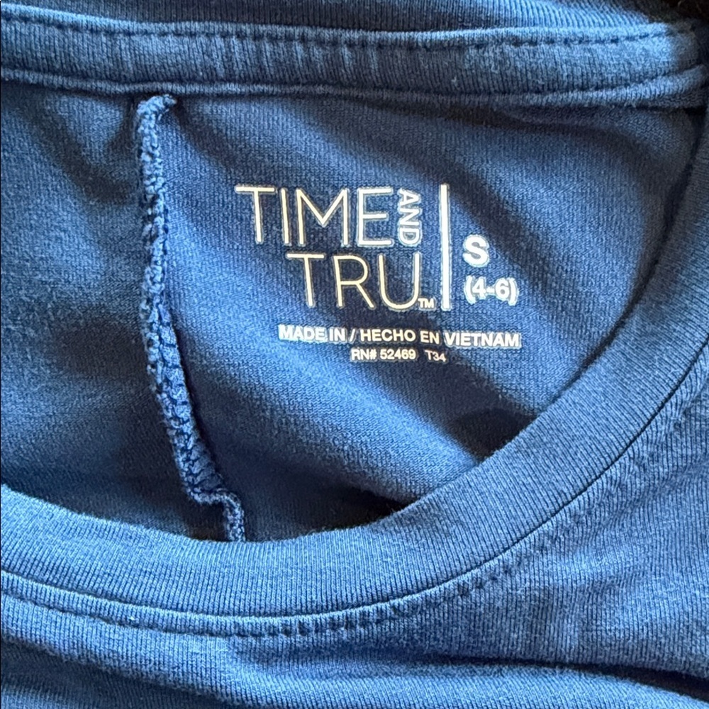 Time and Tru Navy Crewneck Tee - Picture 2 of 4